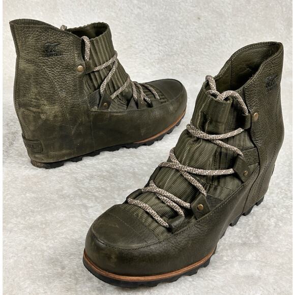Sorel Joan of Arctic Hidden Wedge Mid Boot Leather Waterproof Women Sz 9.5 - Picture 1 of 7